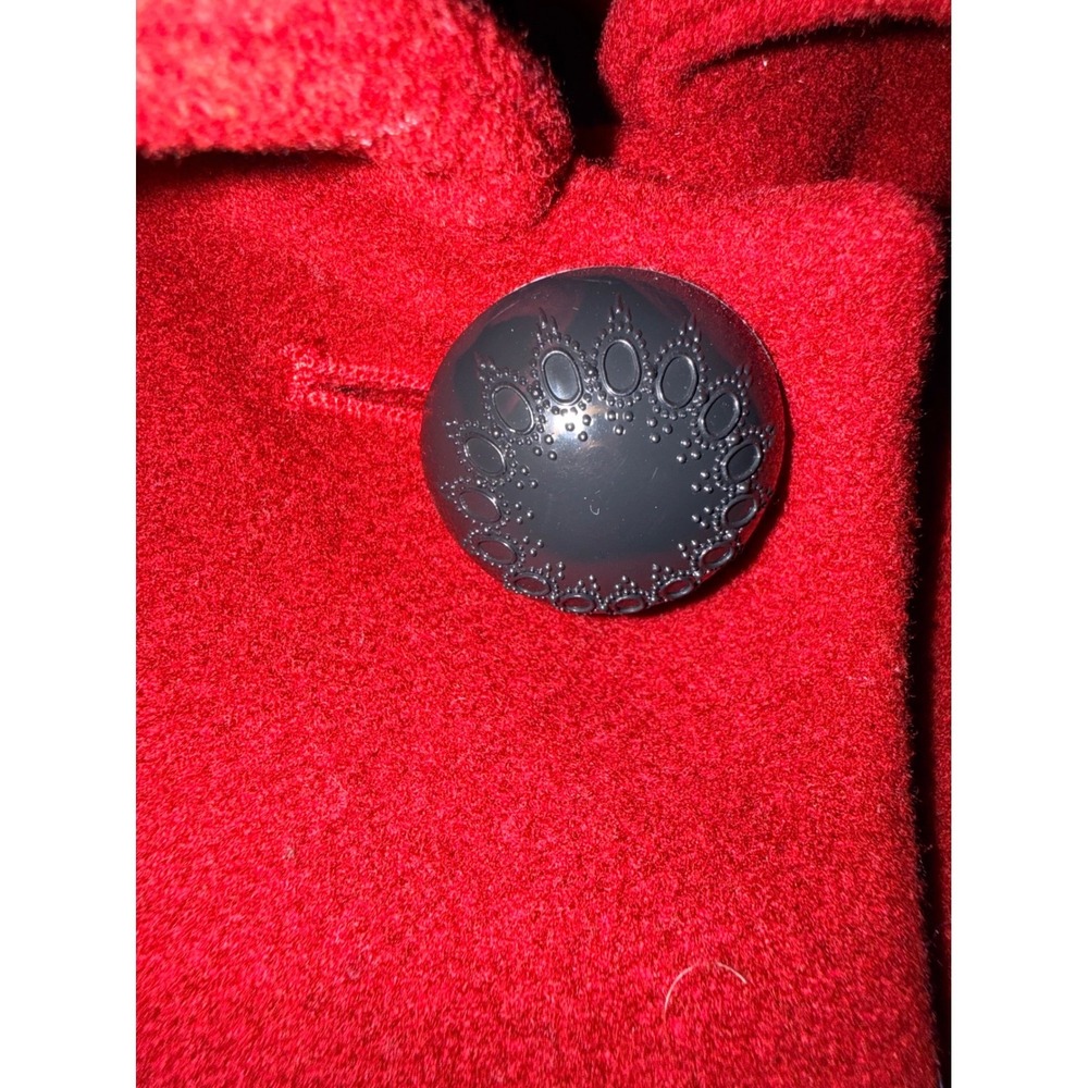 Marvin Richards New York Red Wool Blend Oversized Collar A-Line Coat Womens 10 - Picture 6 of 13